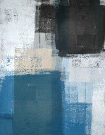 Teal and Beige Abstract Art Painting